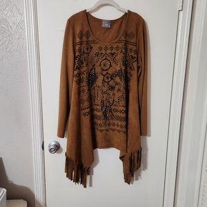 I'm Vocal suede-like top